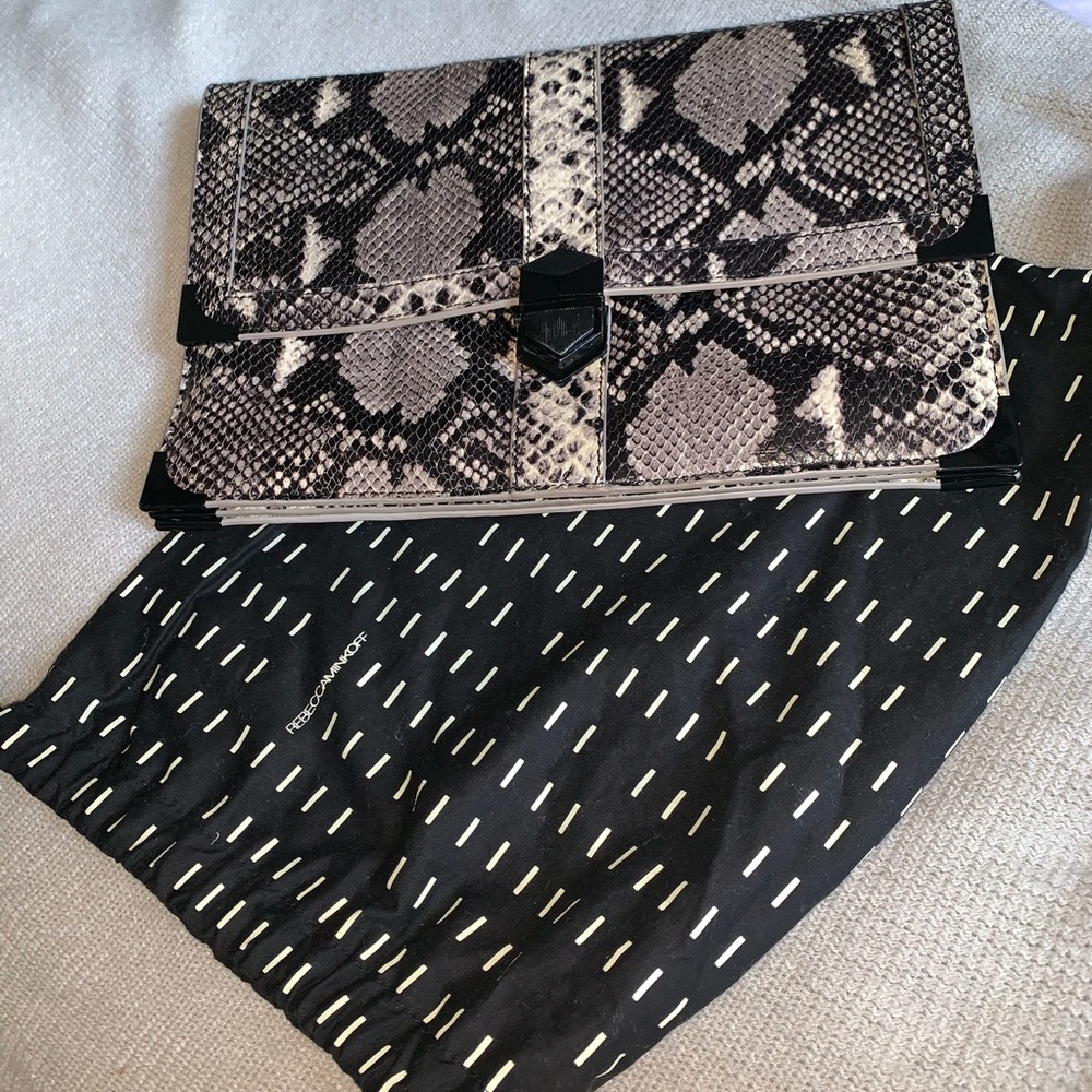 REBECCA MINKOFF SNAKESKIN CLUTCH
